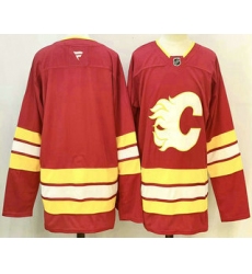 Men's Calgary Flames Blank Red Authentic Jersey