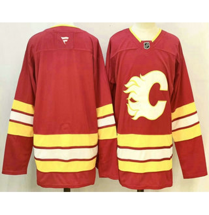 Men's Calgary Flames Blank Red Authentic Jersey
