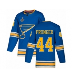 Men's St. Louis Blues #44 Chris Pronger Premier Navy Blue Alternate 2019 Stanley Cup Final Bound Hockey Jersey