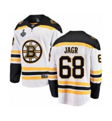 Youth Boston Bruins #68 Jaromir Jagr Authentic White Away Fanatics Branded Breakaway 2019 Stanley Cup Final Bound Hockey Jersey
