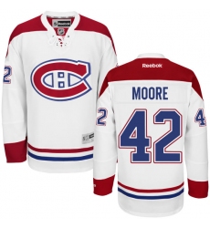 Youth Reebok Montreal Canadiens #42 Dominic Moore Authentic White Away NHL Jersey