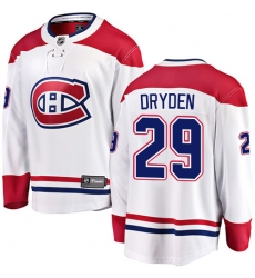 Youth Montreal Canadiens #29 Ken Dryden Authentic White Away Fanatics Branded Breakaway NHL Jersey