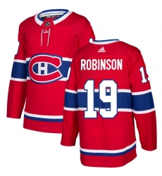 Men's Adidas Montreal Canadiens #19 Larry Robinson Authentic Red Home NHL Jersey