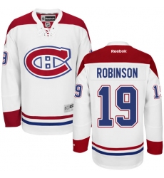 Men's Reebok Montreal Canadiens #19 Larry Robinson Authentic White Away NHL Jersey