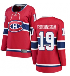 Women's Montreal Canadiens #19 Larry Robinson Authentic Red Home Fanatics Branded Breakaway NHL Jersey