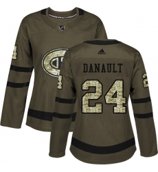 Women's Adidas Montreal Canadiens #24 Phillip Danault Authentic Green Salute to Service NHL Jersey