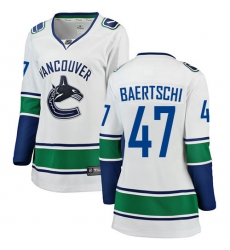 Women's Vancouver Canucks #47 Sven Baertschi Fanatics Branded White Away Breakaway NHL Jersey