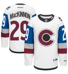 Youth Reebok Colorado Avalanche #29 Nathan MacKinnon Premier White 2016 Stadium Series NHL Jersey