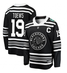 Men's Chicago Blackhawks #19 Jonathan Toews Black 2019 Winter Classic Fanatics Branded Breakaway NHL Jersey
