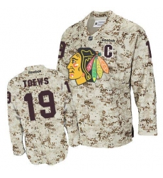 Men's Reebok Chicago Blackhawks #19 Jonathan Toews Premier Camouflage NHL Jersey