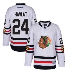 Youth Reebok Chicago Blackhawks #24 Martin Havlat Premier White 2017 Winter Classic NHL Jersey