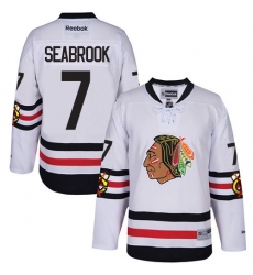 Youth Reebok Chicago Blackhawks #7 Brent Seabrook Premier White 2017 Winter Classic NHL Jersey