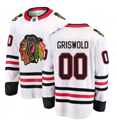Men's Chicago Blackhawks #00 Clark Griswold Fanatics Branded White Away Breakaway NHL Jersey