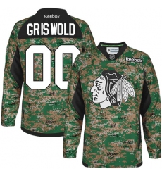 Men's Reebok Chicago Blackhawks #00 Clark Griswold Authentic Camo Veterans Day Practice NHL Jersey