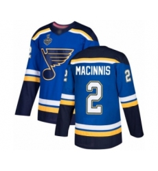 Youth St. Louis Blues #2 Al Macinnis Authentic Royal Blue Home 2019 Stanley Cup Final Bound Hockey Jersey