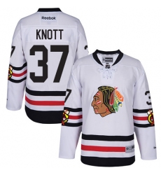 Youth Reebok Chicago Blackhawks #37 Graham Knott Premier White 2017 Winter Classic NHL Jersey