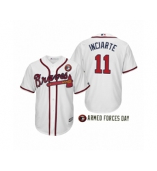 Youth 2019 Armed Forces Day #11 Ender Inciarte Atlanta Braves White Jersey