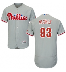 Men's Majestic Philadelphia Phillies #93 Pat Neshek Grey Road Flex Base Authentic Collection MLB Jersey