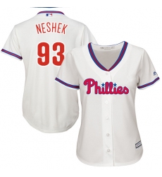 Women's Majestic Philadelphia Phillies #93 Pat Neshek Replica Cream Alternate Cool Base MLB Jersey