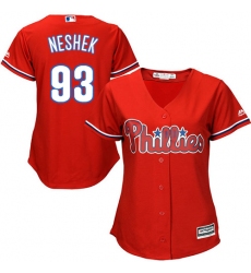 Women's Majestic Philadelphia Phillies #93 Pat Neshek Replica Red Alternate Cool Base MLB Jersey