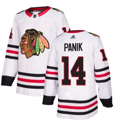 Men's Adidas Chicago Blackhawks #14 Richard Panik Authentic White Away NHL Jersey