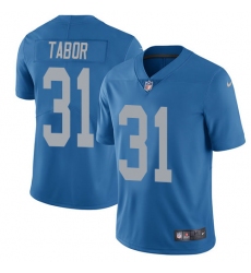 Men's Nike Detroit Lions #31 Teez Tabor Blue Alternate Vapor Untouchable Limited Player NFL Jersey