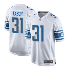 Men's Nike Detroit Lions #31 Teez Tabor Game White NFL Jersey