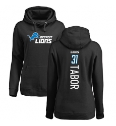 NFL Women's Nike Detroit Lions #31 Teez Tabor Black Backer Pullover Hoodie