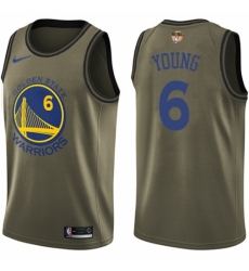 Men's Nike Golden State Warriors #6 Nick Young Swingman Green Salute to Service 2018 NBA Finals Bound NBA Jersey