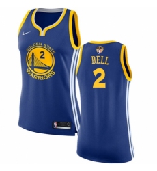Women's Nike Golden State Warriors #2 Jordan Bell Swingman Royal Blue Road 2018 NBA Finals Bound NBA Jersey - Icon Edition