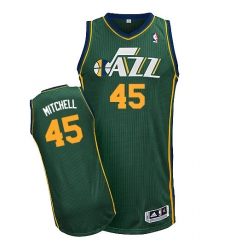 Men's Adidas Utah Jazz #45 Donovan Mitchell Authentic Green Alternate NBA Jersey