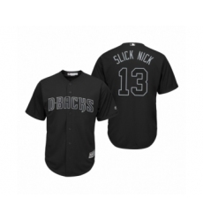 Men's Arizona Diamondbacks #13 Nick Ahmed Slick Nick Black 2019 Players Weekend Replica Jersey