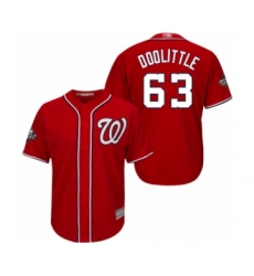 Youth Washington Nationals #63 Sean Doolittle Authentic Red Alternate 1 Cool Base 2019 World Series Bound Baseball Jersey