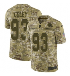 Men's Nike Cleveland Browns #93 Trevon Coley Limited Camo 2018 Salute to Service NFL Jersey