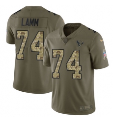 Youth Nike Houston Texans #74 Kendall Lamm Limited Olive Camo 2017 Salute to Service NFL Jersey