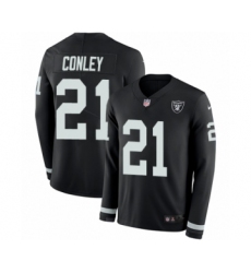 Youth Nike Oakland Raiders #21 Gareon Conley Limited Black Therma Long Sleeve NFL Jersey