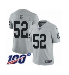 Men's Oakland Raiders #52 Marquel Lee Limited Silver Inverted Legend 100th Season Football Jersey