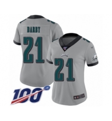 Women's Philadelphia Eagles #21 Ronald Darby Limited Silver Inverted Legend 100th Season Football Jersey