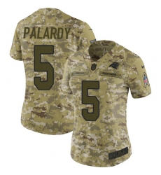 Women's Nike Carolina Panthers #5 Michael Palardy Limited Camo 2018 Salute to Service NFL Jersey