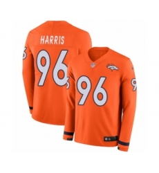 Youth Nike Denver Broncos #96 Shelby Harris Limited Orange Therma Long Sleeve NFL Jersey