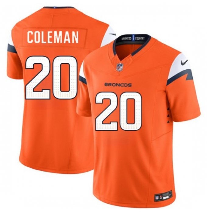 Men's Denver Broncos #20 Jonah Coleman Orange 2026 Draft F.U.S.E. Vapor Limited Football Stitched Jersey