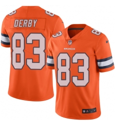 Youth Nike Denver Broncos #83 A.J. Derby Limited Orange Rush Vapor Untouchable NFL Jersey