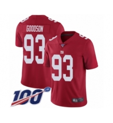 Men's New York Giants #93 B.J. Goodson Red Limited Red Inverted Legend 100th Season Football Jersey