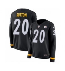 Women's Nike Pittsburgh Steelers #20 Cameron Sutton Limited Black Therma Long Sleeve NFL Jersey