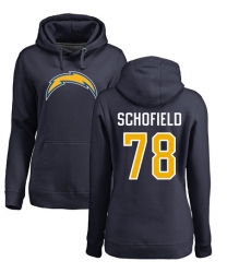 NFL Women's Nike Los Angeles Chargers #75 Michael Schofield Navy Blue Name & Number Logo Pullover Hoodie