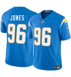 Men's Los Angeles Chargers #96 Naquan Jones Blue 2025 F.U.S.E. Vapor Limited Football Stitched Jersey