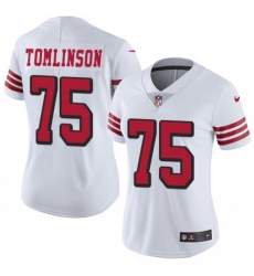 Women's Nike San Francisco 49ers #75 Laken Tomlinson Limited White Rush Vapor Untouchable NFL Jersey