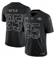 Men's San Francisco 49ers #85 George Kittle Black 2026 F.U.S.E. Salute to Service Limited Stitched Football Jersey