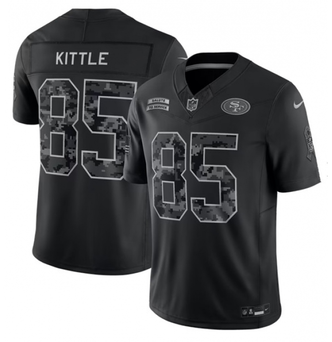 Men's San Francisco 49ers #85 George Kittle Black 2026 F.U.S.E. Salute to Service Limited Stitched Football Jersey
