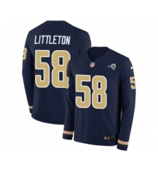 Men's Nike Los Angeles Rams #58 Cory Littleton Limited Navy Blue Therma Long Sleeve NFL Jersey
